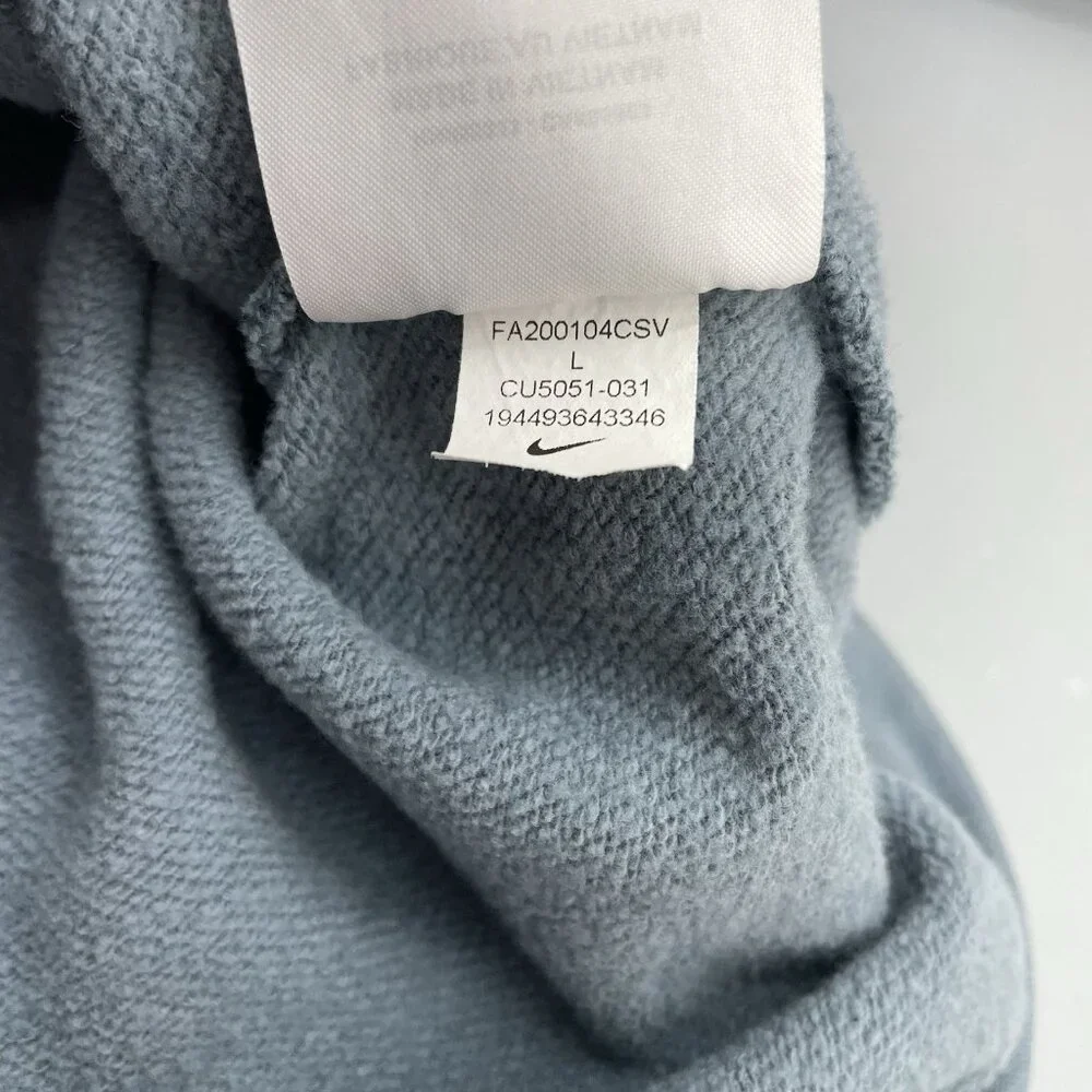 Nike Varsity Fleece Hoodie Sweatshirt Logo Graphic Swoosh Oversized Gray Women L
